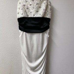Black and white cocktail dress